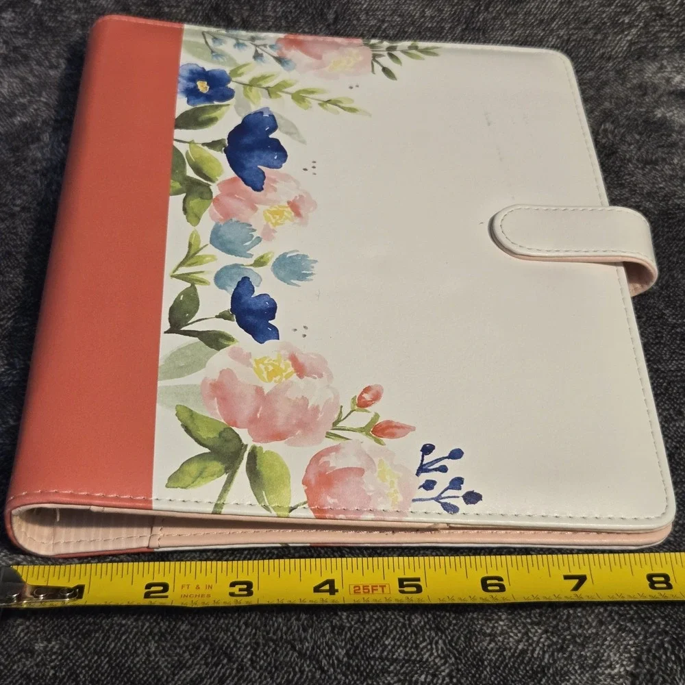 Stampin' Up! Floral 6 Ring Planner Binder Organizer Faux Leather Magnet Closure